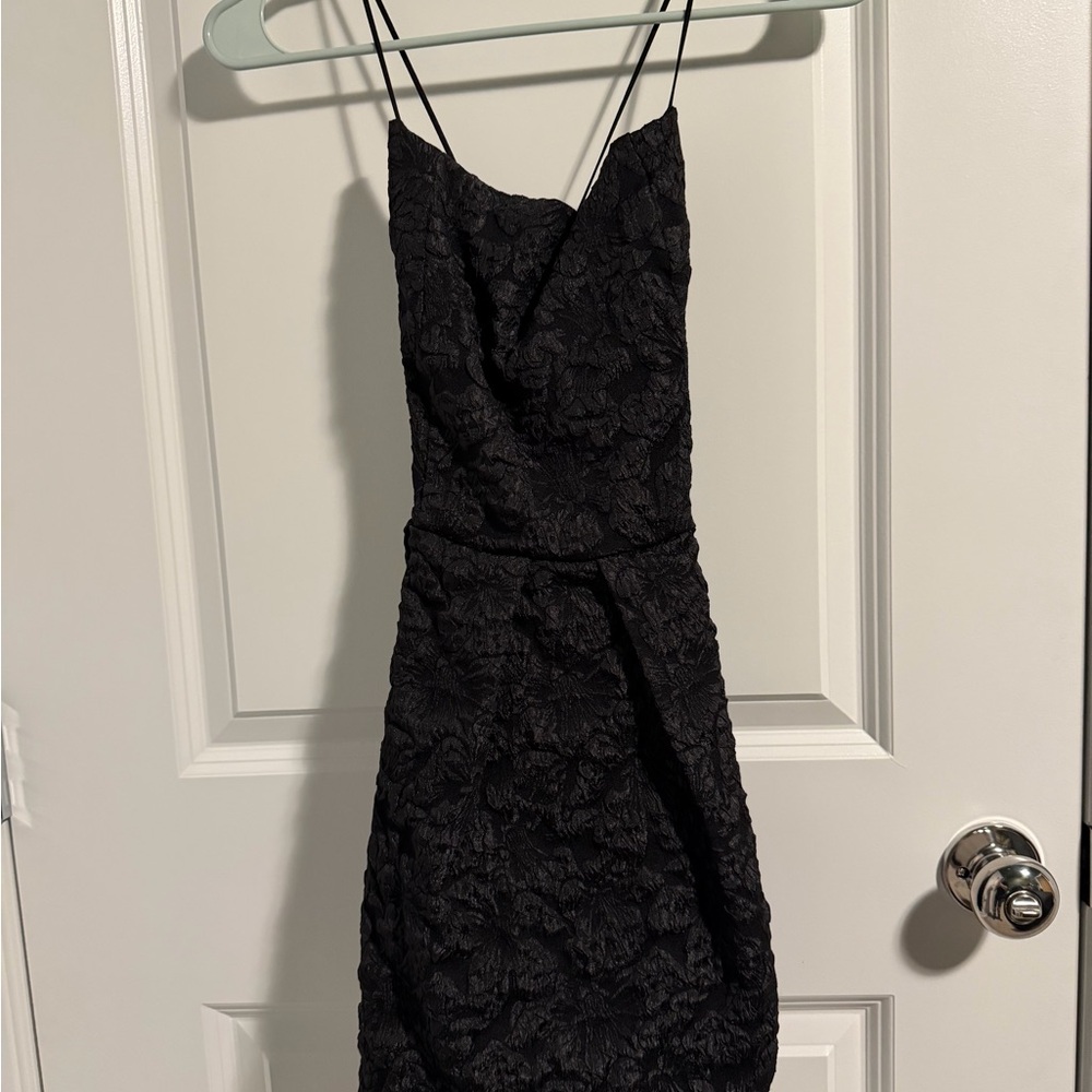 SHEIN Elegant Black Floral Mini Dress